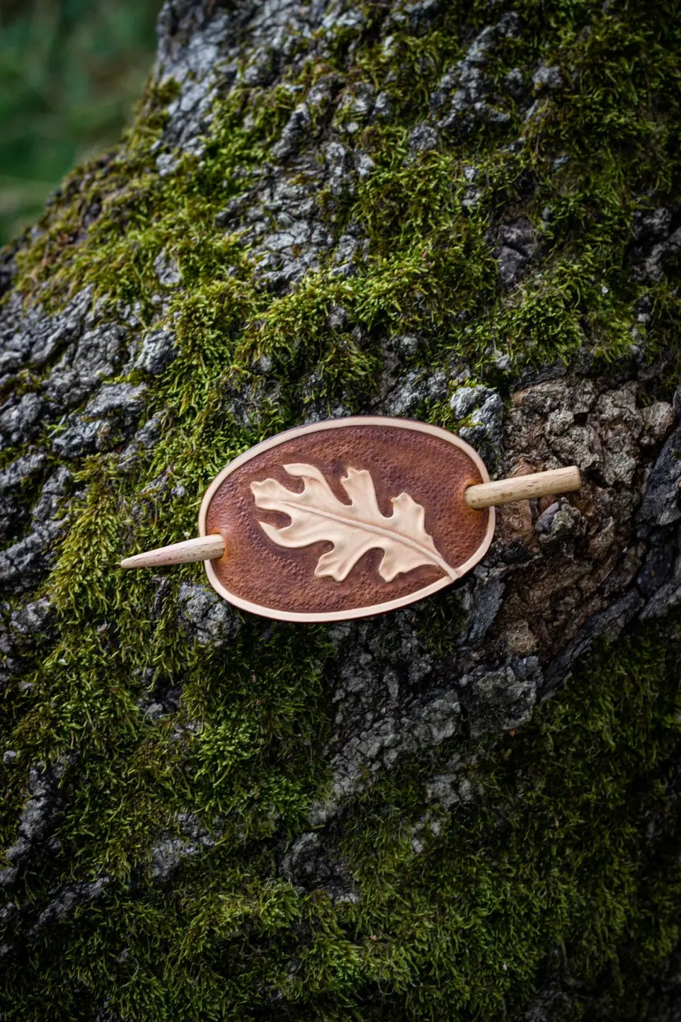 Barrette à cheveux "Feuille de chêne"